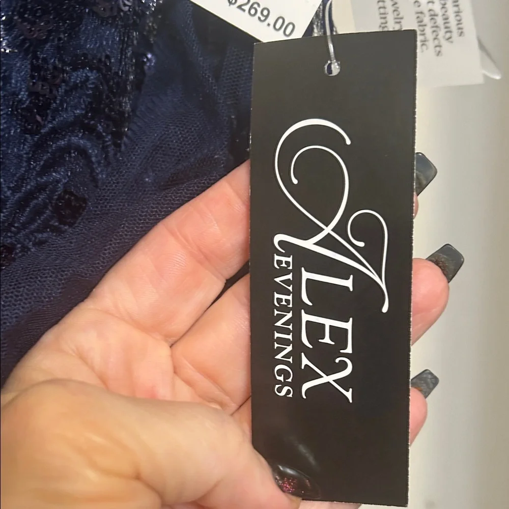 Alex Evenings Midnight Blue Sequin Maxi Dress - Picture 3 of 11